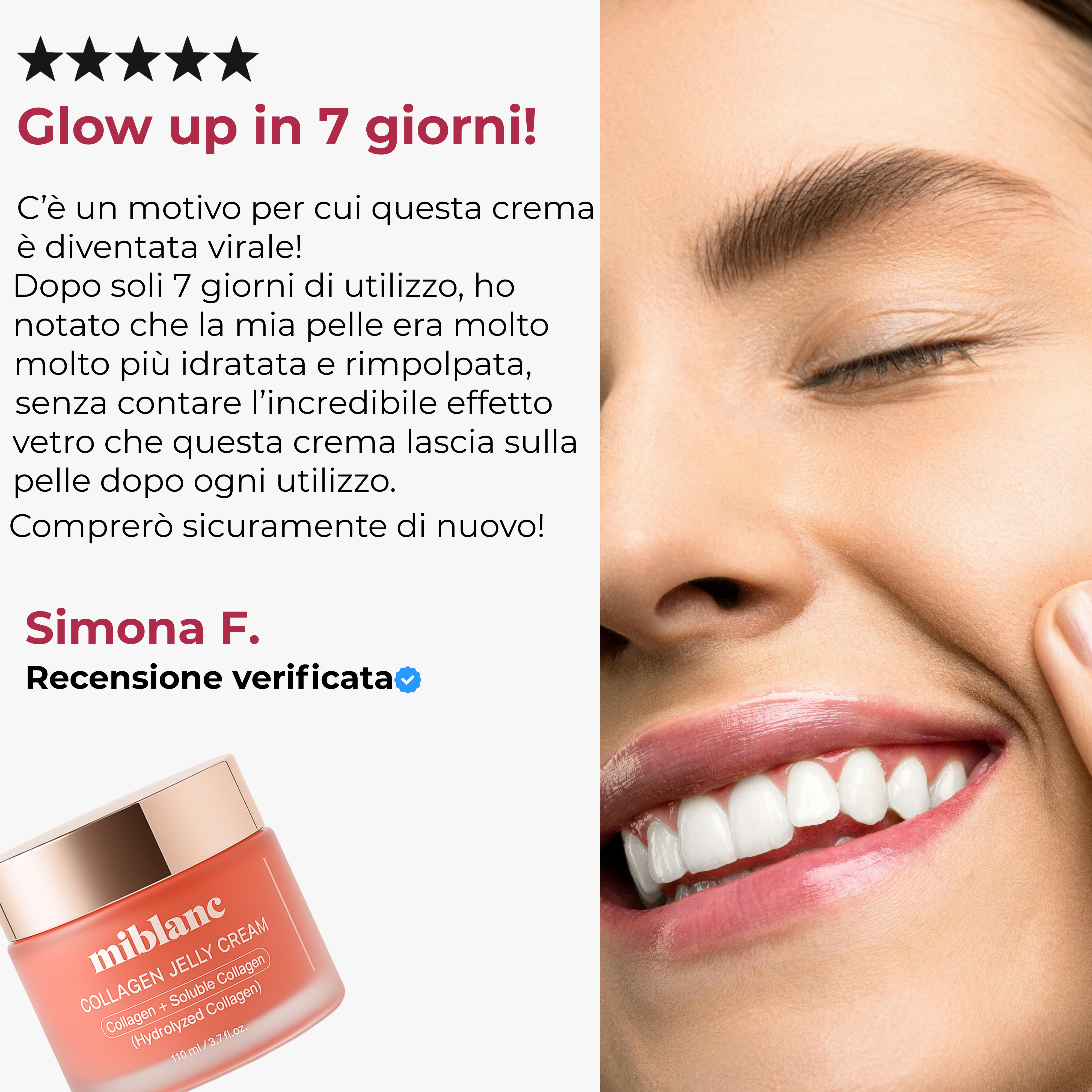 Crema al collagene coreano | Pelle effetto vetro